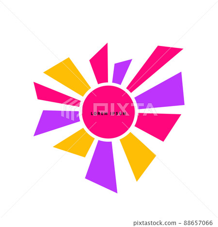 flat frame in the shape of a sun with rays flat frame in the shape of a sun with rays 88657066