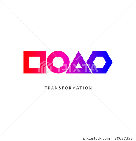Transformation symbol. Geometric abstract shapes. Simple business logo. Transform icon Transformation symbol. Geometric abstract shapes. Simple business logo. Transform icon 88657353