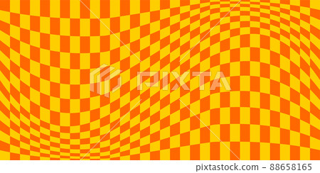 Flag optical illusion. Distorted chessboard 88658165
