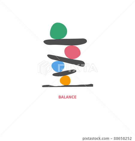 Pebble icon. Harmony symbol. Stack of stones isolated on white Pebble icon. Harmony symbol. Stack of stones isolated on white 88658252