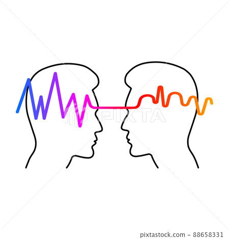 Empathy logo with two profiles. Negotiations, understanding icon 88658331