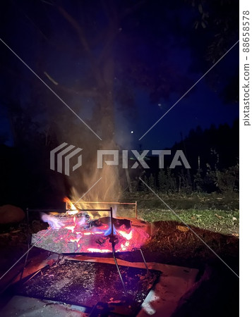 I had a bonfire at the camp at night 88658578