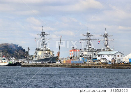 Aegis ship moored in Yokosuka Aegis ship moored in Yokosuka 88658933