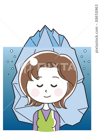 A woman who imagines the tip of the iceberg and deep psychology 88658963