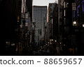 The cityscape of Ginza as the setting sun shines 88659657