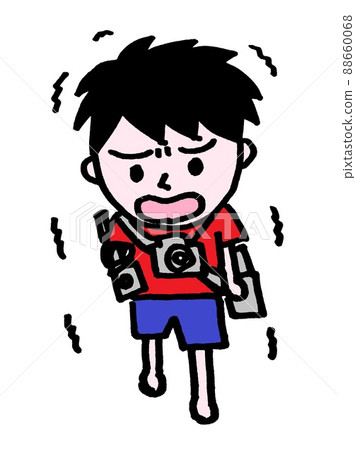 Camera kid walking in a scary place 88660068
