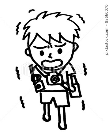 Camera kid walking in a scary place 88660070