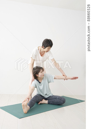 Female yoga lesson Female yoga lesson 88660326