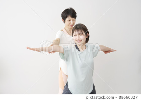 Female yoga lesson Female yoga lesson 88660327
