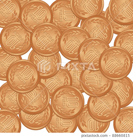 大量 10 日元硬幣插圖圖像 大量 10 日元硬幣插圖圖像 88660815