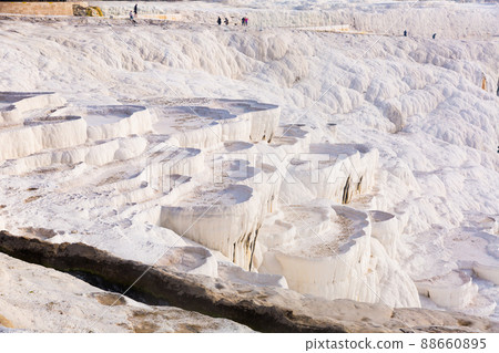 Travertines mountains of Pamukkale in Turkey. 88660895