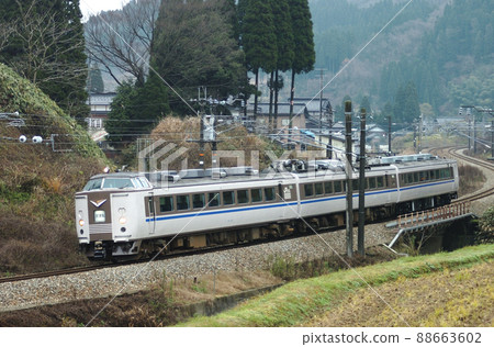 Hokuriku Main Line Ishido-Kurikara JR West 485 series (Kanazawa) Fukuchiyama transfer test run Hokuriku Main Line Ishido-Kurikara JR West 485 series (Kanazawa) Fukuchiyama transfer test run 88663602