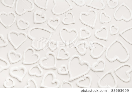 sweet meringue kiss cookies of heart shapes  88663699
