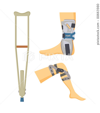 Crutch and Adjustments Set Vector Illustration Crutch and Adjustments Set Vector Illustration 88663980