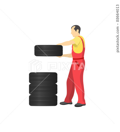Auto Mechanic Wearing Costume Vector Illustration Auto Mechanic Wearing Costume Vector Illustration 88664013