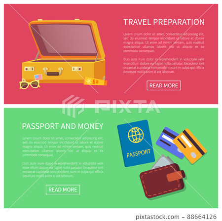 Travel Planning Web Page Set Vector Illustration 88664126