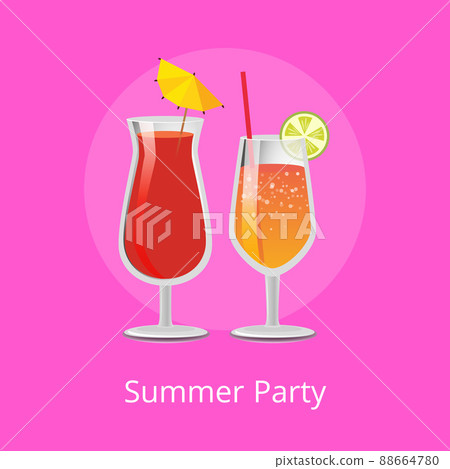 Summer Party Alcohol Drinks Tropical Cocktails Set Summer Party Alcohol Drinks Tropical Cocktails Set 88664780