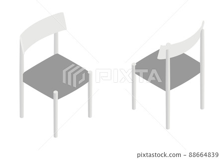 Dining chair isometric white 88664839
