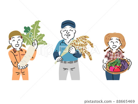 Farmer's illustration with a simple touch 88665469