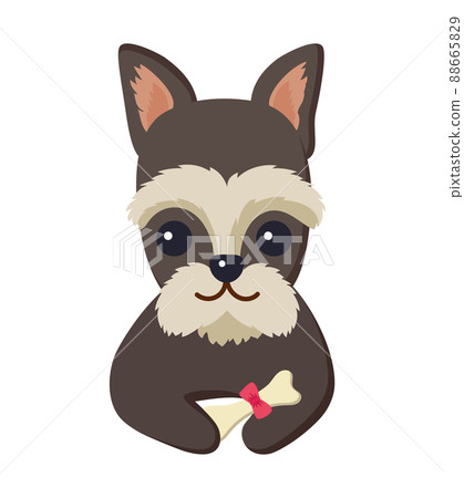 Dog Poster and Pet with Bone Vector Illustration Dog Poster and Pet with Bone Vector Illustration 88665829