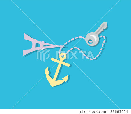 Key Trinket and Souvenirs Set Vector Illustration Key Trinket and Souvenirs Set Vector Illustration 88665934