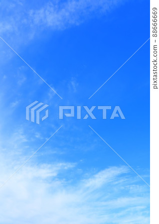 Blue sky with beautiful white thin clouds Vertical 88666669