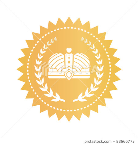 Gold Emblem with Kings Crown and Laurel Branches Gold Emblem with Kings Crown and Laurel Branches 88666772