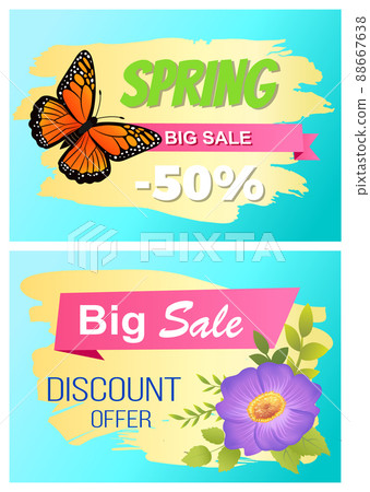 Spring Big Sale Set of Posters Butterfly and Flower. Spring Big Sale Set of Posters Butterfly and Flower. 88667638