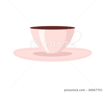 Cup of Coffee with Plate, Vector Illustration Cup of Coffee with Plate, Vector Illustration 88667701