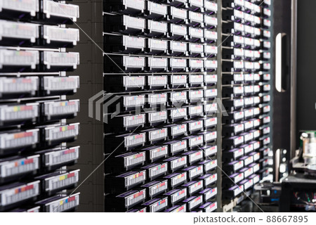 data storage towers filled with hard disks 88667895