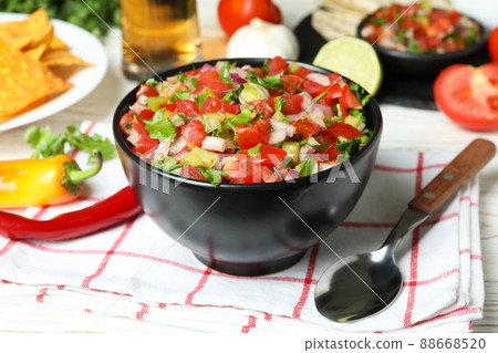 Mexican food concept with Pico de Gallo, close up 88668520