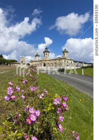 Vineyards with Chateau Cos d'Estournel, Bordeaux, Aquitaine, France 88669190
