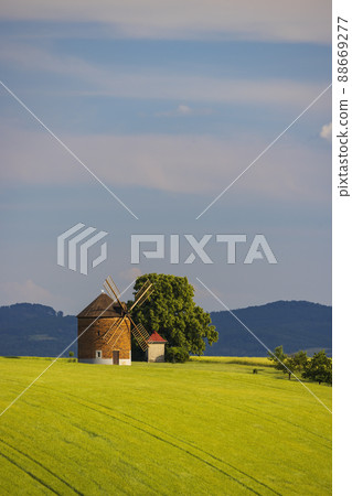 Windmill in Chvalkovice, Southern Moravia, Czech Republic Windmill in Chvalkovice, Southern Moravia, Czech Republic 88669277