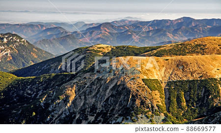 Beautiful summer mountain ridge in Low Tatras mountains, Slovakia Beautiful summer mountain ridge in Low Tatras mountains, Slovakia 88669577