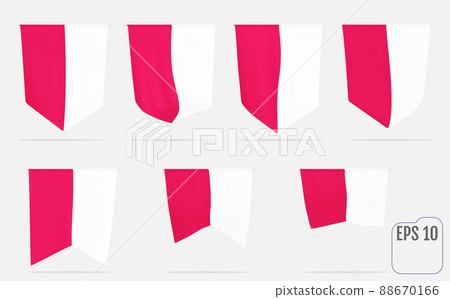 Polish gobelins or pennants. Poland national waving tapestry pennon, tapestries and flags. 88670166