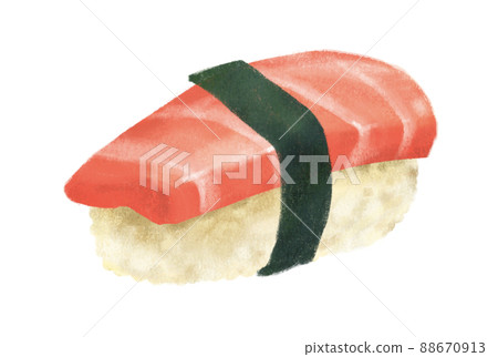 Hand drawing Japanese food toro blue fin tuna sushi nigiri Hand drawing Japanese food toro blue fin tuna sushi nigiri 88670913