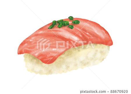 Hand drawing Japanese food Otoro maguro tuna sushi nigiri Hand drawing Japanese food Otoro maguro tuna sushi nigiri 88670920