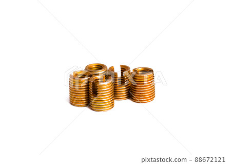 Small copper nuts isolated on white background 88672121