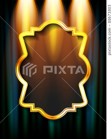 Frame on the background of a dark curtain 88673803