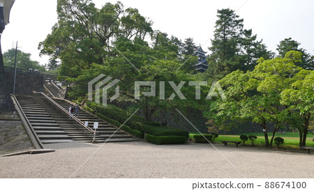 Near the entrance of Matsue Castle, the 12th castle tower of Japan Near the entrance of Matsue Castle, the 12th castle tower of Japan 88674100