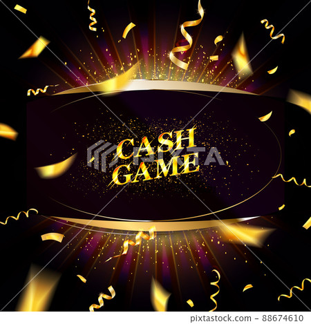 Cash game. Gold frame, Banner, Cash game. Gold frame, Banner, 88674610