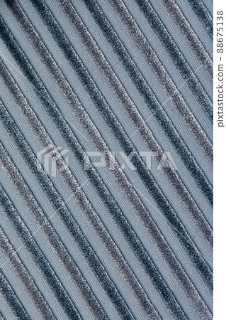 Striped fabric texture background in blue color. Material with small stripes. Velveteen 88675138