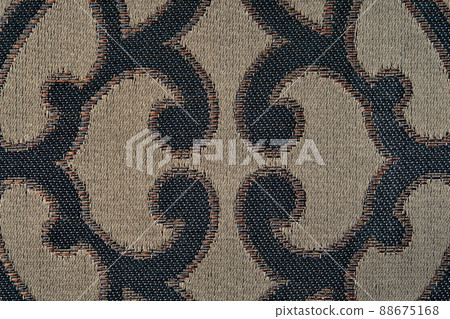 Wallpaper in the style of Baroque. Brown-coffee pattern of Baroque style wallpapers. Ornate Damask flower ornament Wallpaper in the style of Baroque. Brown-coffee pattern of Baroque style wallpapers. Ornate Damask flower ornament 88675168