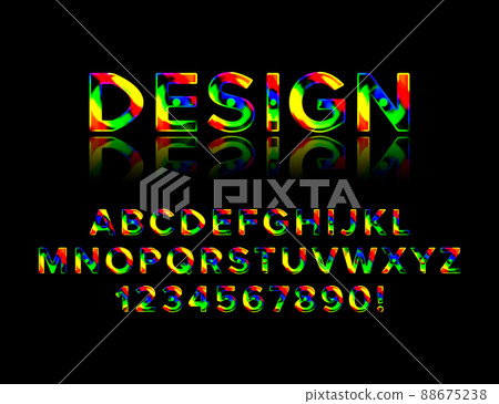 Geometric font with shadow Geometric font with shadow 88675238