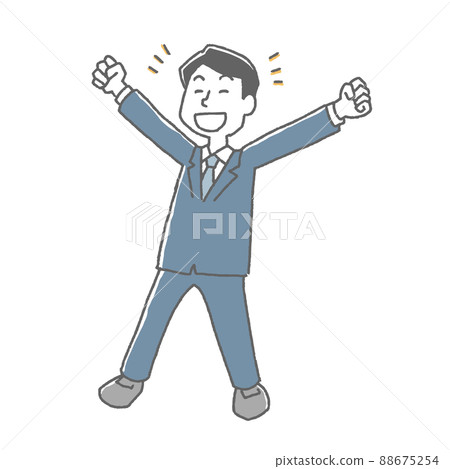 一位男性上班族，他伸出雙手，身材很好 88675254