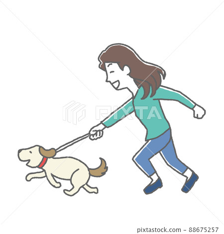 一個女人遛狗 88675257