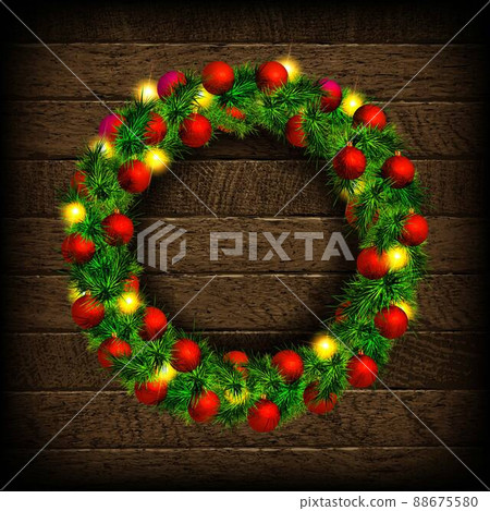Green christmas wreath 88675580