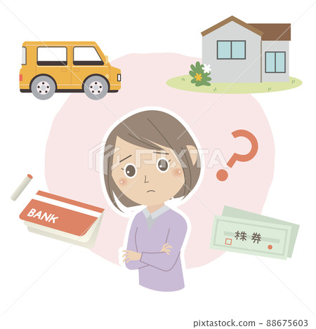 Young woman in trouble about property Young woman in trouble about property 88675603