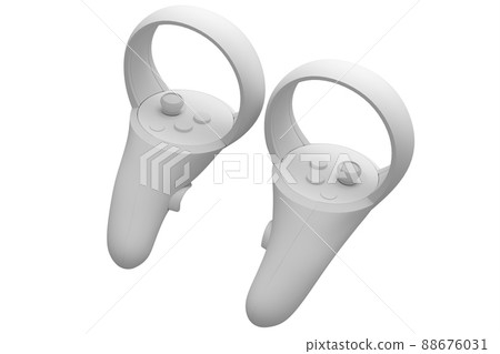 Virtual reality controllers for online and cloud gaming on white monochrome background. 3D render of device for augmented reality or VR 88676031