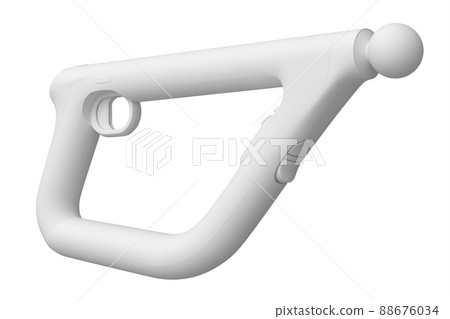 Virtual reality controllers for online and cloud gaming on white monochrome background. 3D render of device for augmented reality or VR Virtual reality controllers for online and cloud gaming on white monochrome background. 3D render of device for augmented reality or VR 88676034